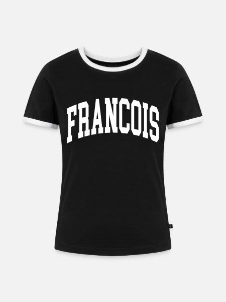 Francois - Frauen Kontrast-T-Shirt - Schwarz/Weiß