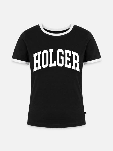 Holger - Frauen Kontrast-T-Shirt - Schwarz/Weiß