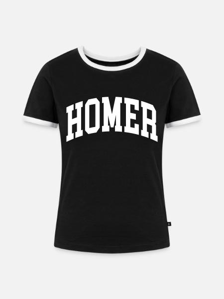 Homer - Frauen Kontrast-T-Shirt - Schwarz/Weiß