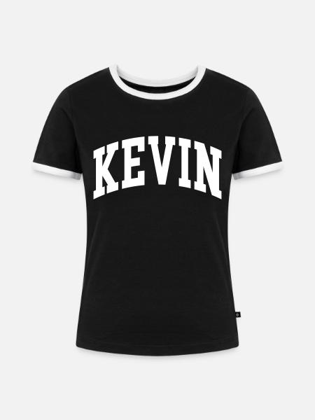 Kevin - Frauen Kontrast-T-Shirt - Schwarz/Weiß