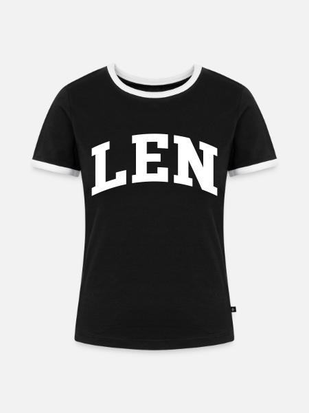 Len - Frauen Kontrast-T-Shirt - Schwarz/Weiß