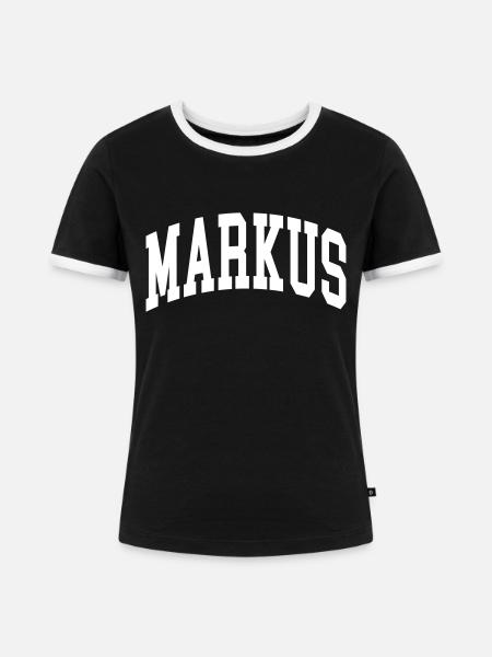 Markus - Frauen Kontrast-T-Shirt - Schwarz/Weiß