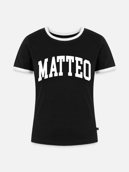 Matteo - Frauen Kontrast-T-Shirt - Schwarz/Weiß