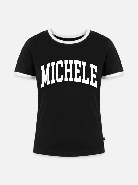 Michele - Frauen Kontrast-T-Shirt - Schwarz/Weiß