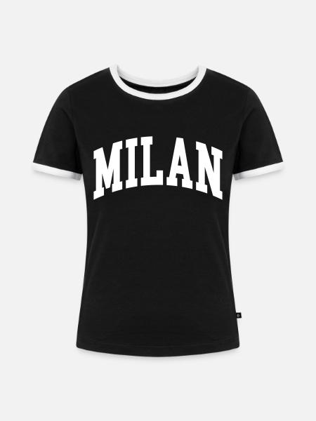 Milan - Frauen Kontrast-T-Shirt - Schwarz/Weiß