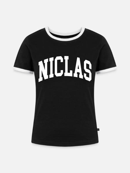 Niclas - Frauen Kontrast-T-Shirt - Schwarz/Weiß