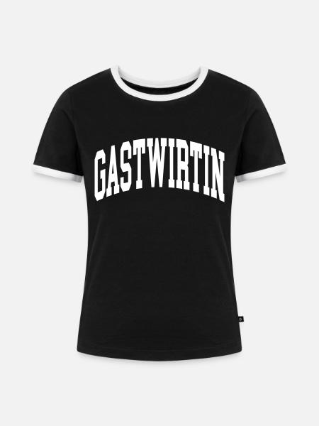 Gastwirtin - Frauen Kontrast-T-Shirt - Schwarz/Weiß