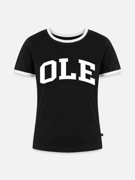 Ole - Frauen Kontrast-T-Shirt - Schwarz/Weiß