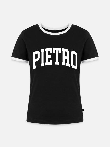 Pietro - Frauen Kontrast-T-Shirt - Schwarz/Weiß