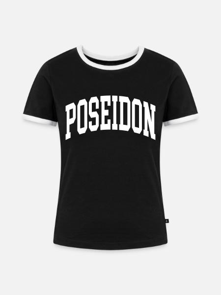 Poseidon - Frauen Kontrast-T-Shirt - Schwarz/Weiß