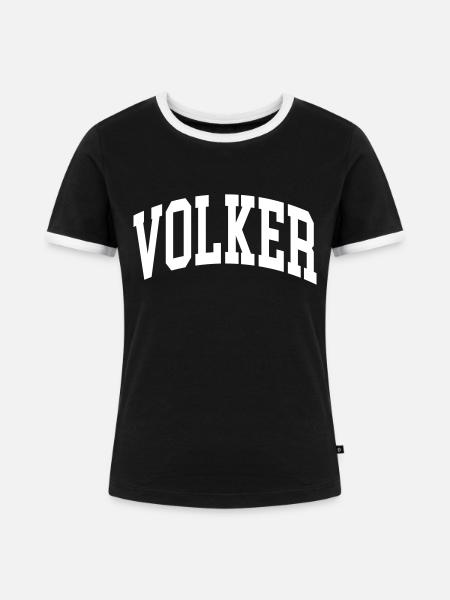 Volker - Frauen Kontrast-T-Shirt - Schwarz/Weiß