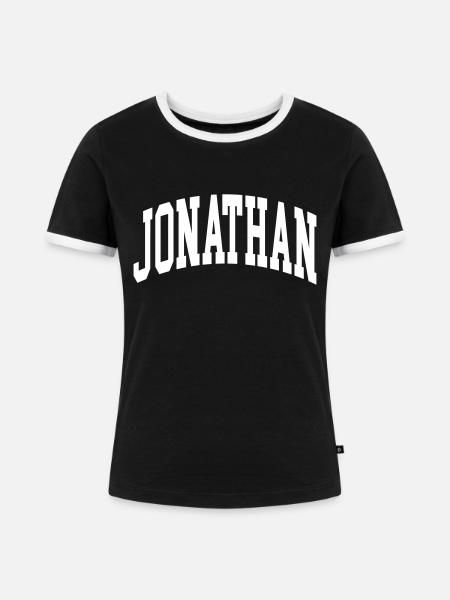 Jonathan - Frauen Kontrast-T-Shirt - Schwarz/Weiß