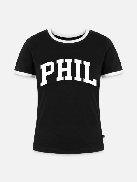 Phil - Frauen Kontrast-T-Shirt - Schwarz/Weiß