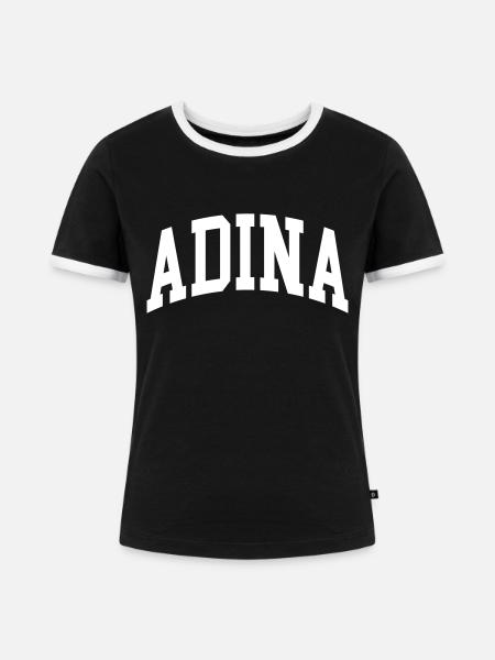 Adina - Frauen Kontrast-T-Shirt - Schwarz/Weiß