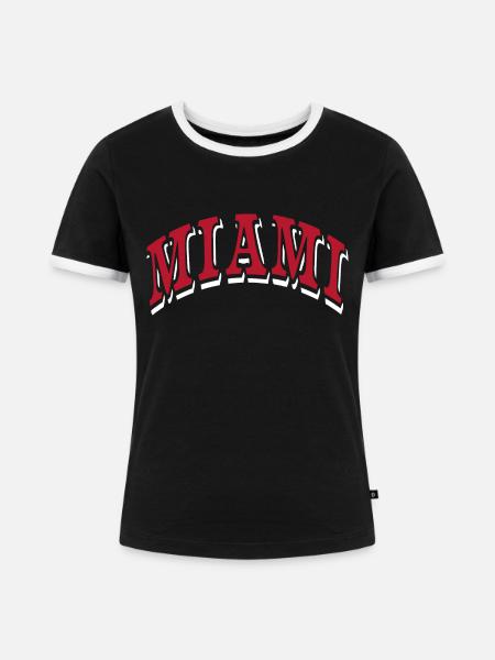 Miami - Frauen Kontrast-T-Shirt - Schwarz/Weiß