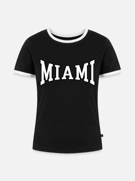 Miami - Frauen Kontrast-T-Shirt - Schwarz/Weiß