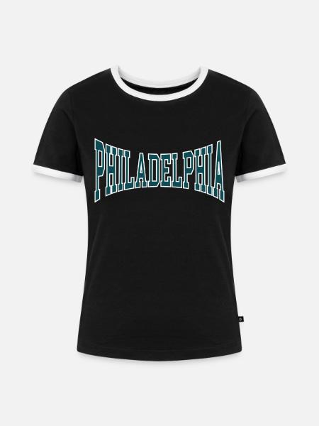 Philadelphia - Frauen Kontrast-T-Shirt - Schwarz/Weiß