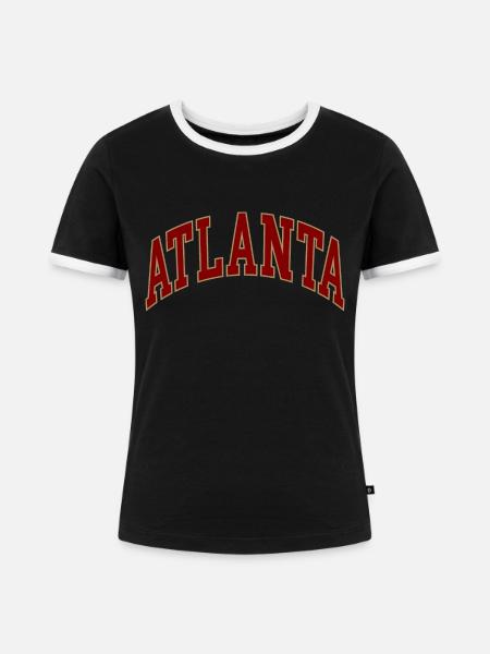 Atlanta - Frauen Kontrast-T-Shirt - Schwarz/Weiß