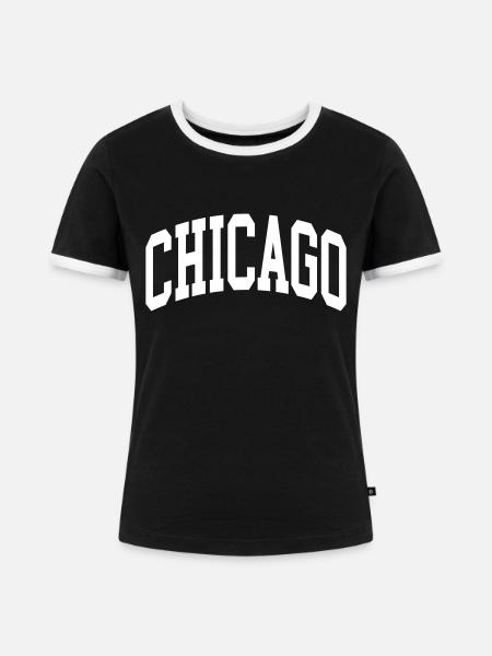 Chicago - Frauen Kontrast-T-Shirt - Schwarz/Weiß