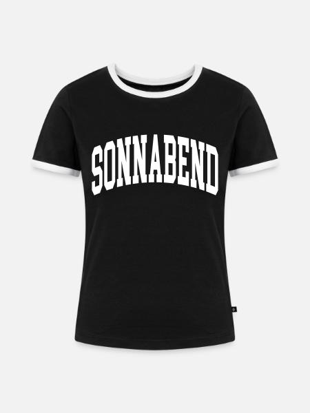 Sonnabend - Frauen Kontrast-T-Shirt - Schwarz/Weiß
