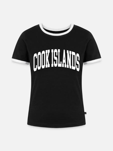Cook Islands - Frauen Kontrast-T-Shirt - Schwarz/Weiß
