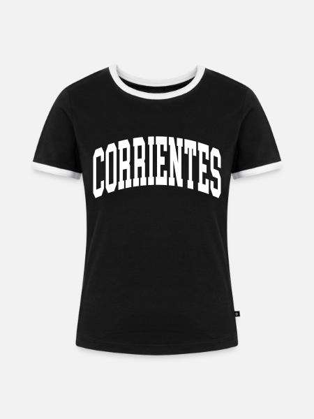 Corrientes - Frauen Kontrast-T-Shirt - Schwarz/Weiß