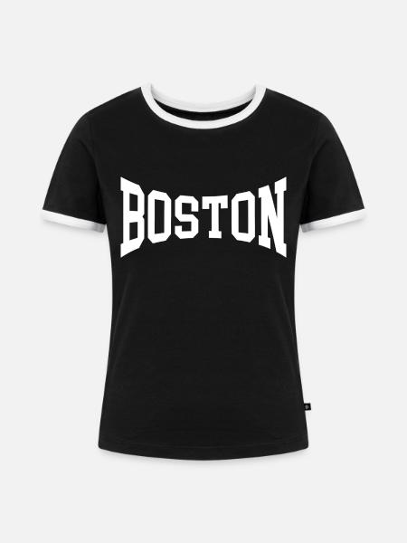 Boston - Frauen Kontrast-T-Shirt - Schwarz/Weiß