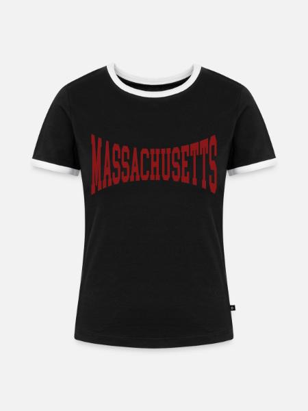 Massachusetts - Frauen Kontrast-T-Shirt - Schwarz/Weiß