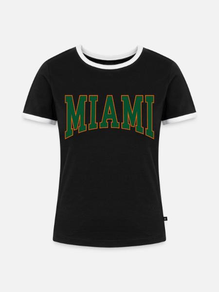 Miami - Frauen Kontrast-T-Shirt - Schwarz/Weiß