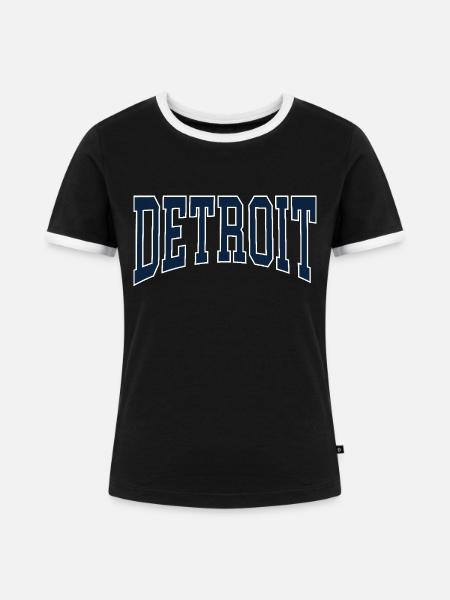 Detroit - Frauen Kontrast-T-Shirt - Schwarz/Weiß