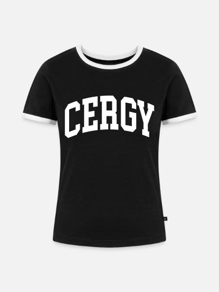 Cergy - Frauen Kontrast-T-Shirt - Schwarz/Weiß