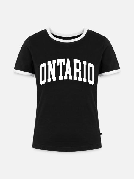 Ontario - Frauen Kontrast-T-Shirt - Schwarz/Weiß