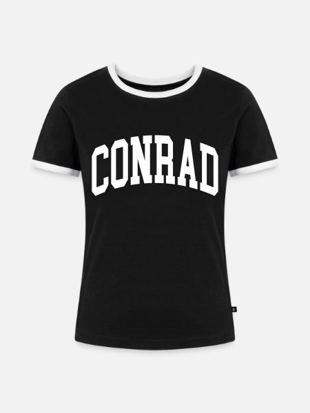 Conrad - Frauen Kontrast-T-Shirt - Schwarz/Weiß