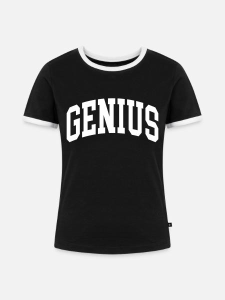 Genius - Frauen Kontrast-T-Shirt - Schwarz/Weiß