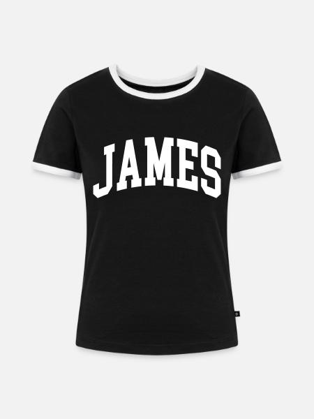 James - Frauen Kontrast-T-Shirt - Schwarz/Weiß