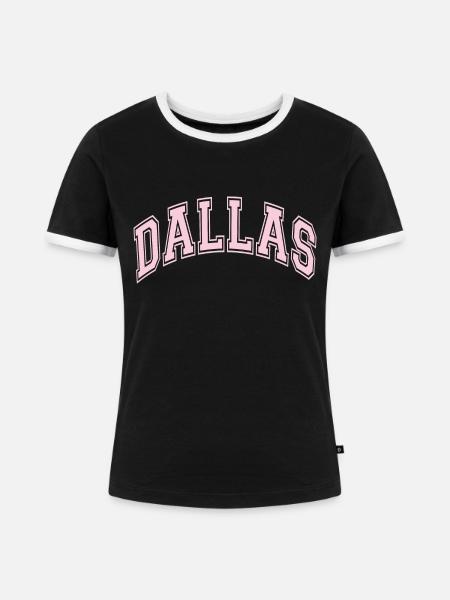 Dallas - Frauen Kontrast-T-Shirt - Schwarz/Weiß
