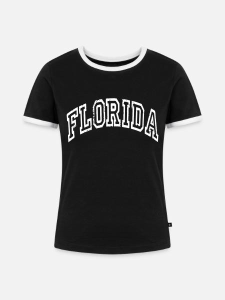 Florida - Frauen Kontrast-T-Shirt - Schwarz/Weiß