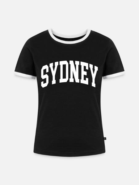 Sydney - Frauen Kontrast-T-Shirt - Schwarz/Weiß