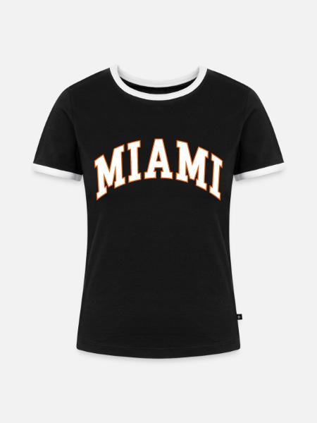 Miami - Frauen Kontrast-T-Shirt - Schwarz/Weiß