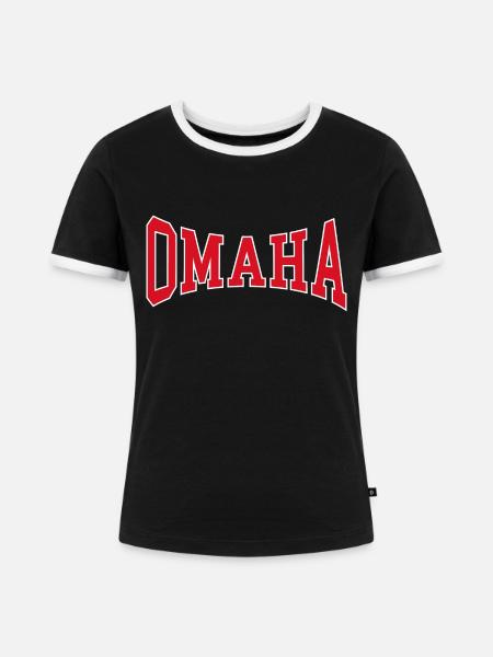 Omaha - Frauen Kontrast-T-Shirt - Schwarz/Weiß