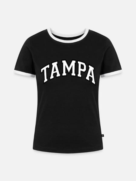 Tampa - Frauen Kontrast-T-Shirt - Schwarz/Weiß