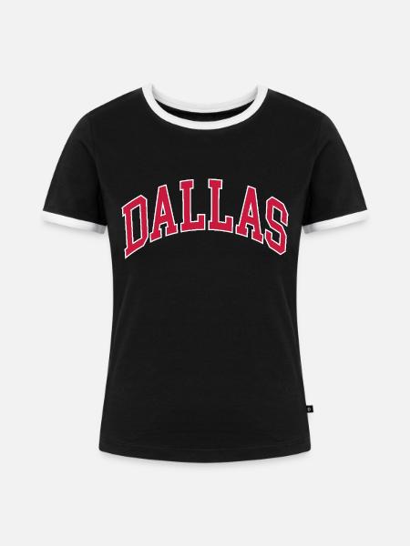 Dallas - Frauen Kontrast-T-Shirt - Schwarz/Weiß