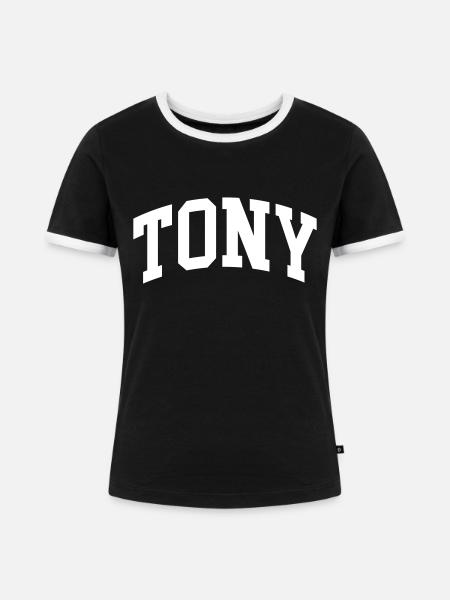 Tony - Frauen Kontrast-T-Shirt - Schwarz/Weiß