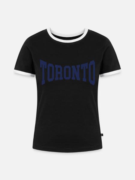 Toronto - Frauen Kontrast-T-Shirt - Schwarz/Weiß