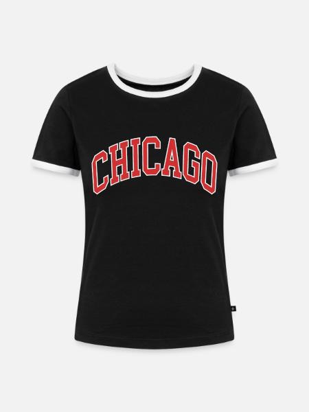 Chicago - Frauen Kontrast-T-Shirt - Schwarz/Weiß