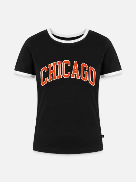Chicago - Frauen Kontrast-T-Shirt - Schwarz/Weiß