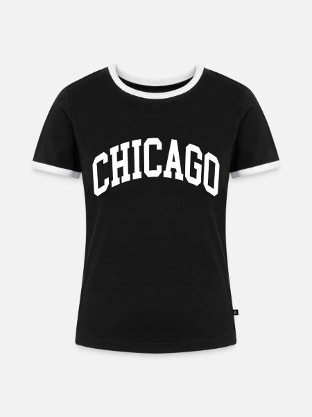 Chicago - Frauen Kontrast-T-Shirt - Schwarz/Weiß