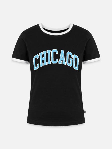 Chicago - Frauen Kontrast-T-Shirt - Schwarz/Weiß