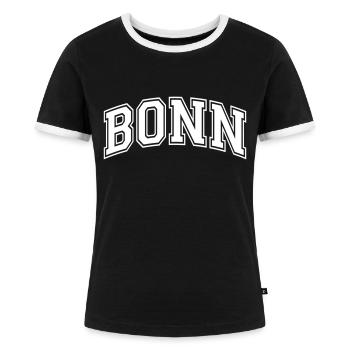 Bonn - Frauen Kontrast-T-Shirt - Schwarz/Weiß - Vorne - Selfina (174cm)
