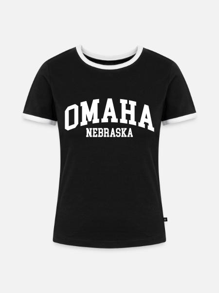 Omaha - Frauen Kontrast-T-Shirt - Schwarz/Weiß